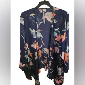 Vikki Vi navy floral swing cardigan, poly